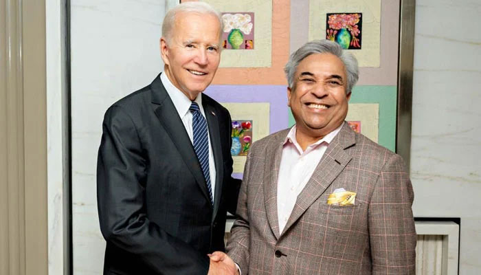 President Biden with Shahid Ahmed Khan who has been appointed on the prestigious President’s Advisory Committee on the Arts (PACA).—reporter